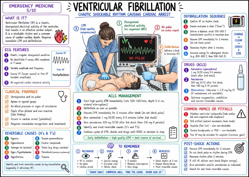 10/10 Ventricular Fibrillation (VF): Chaotic Shockable Rhythm Protocol
