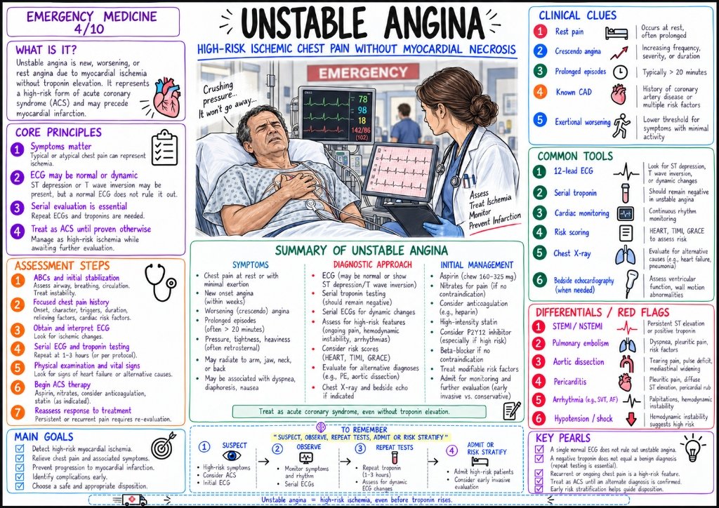Unstable Angina: High-Risk Ischemic Chest Pain Protocol