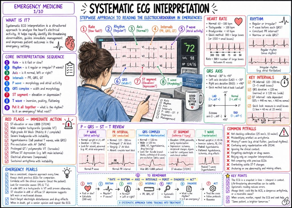 Systematic ECG Interpretation: Stepwise Approach in Emergencies